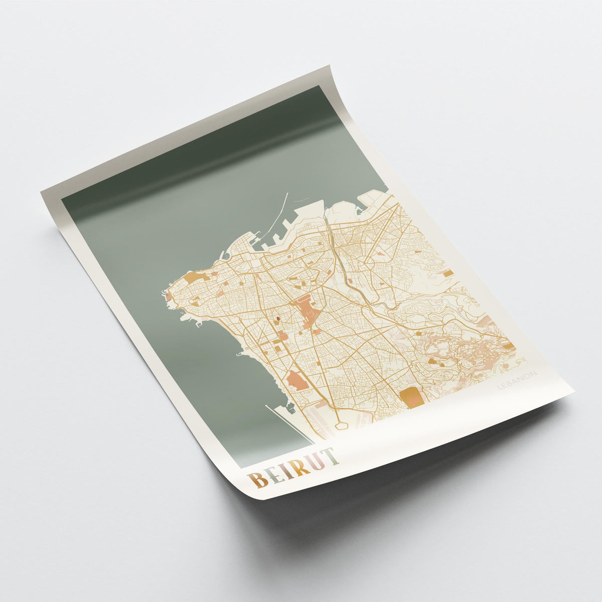 beirut, lebanon map poster - image 4