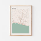 genoa italy map poster - image 1