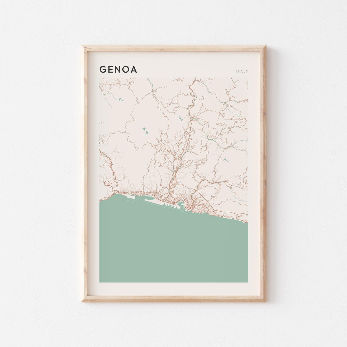 genoa italy map poster - image 1