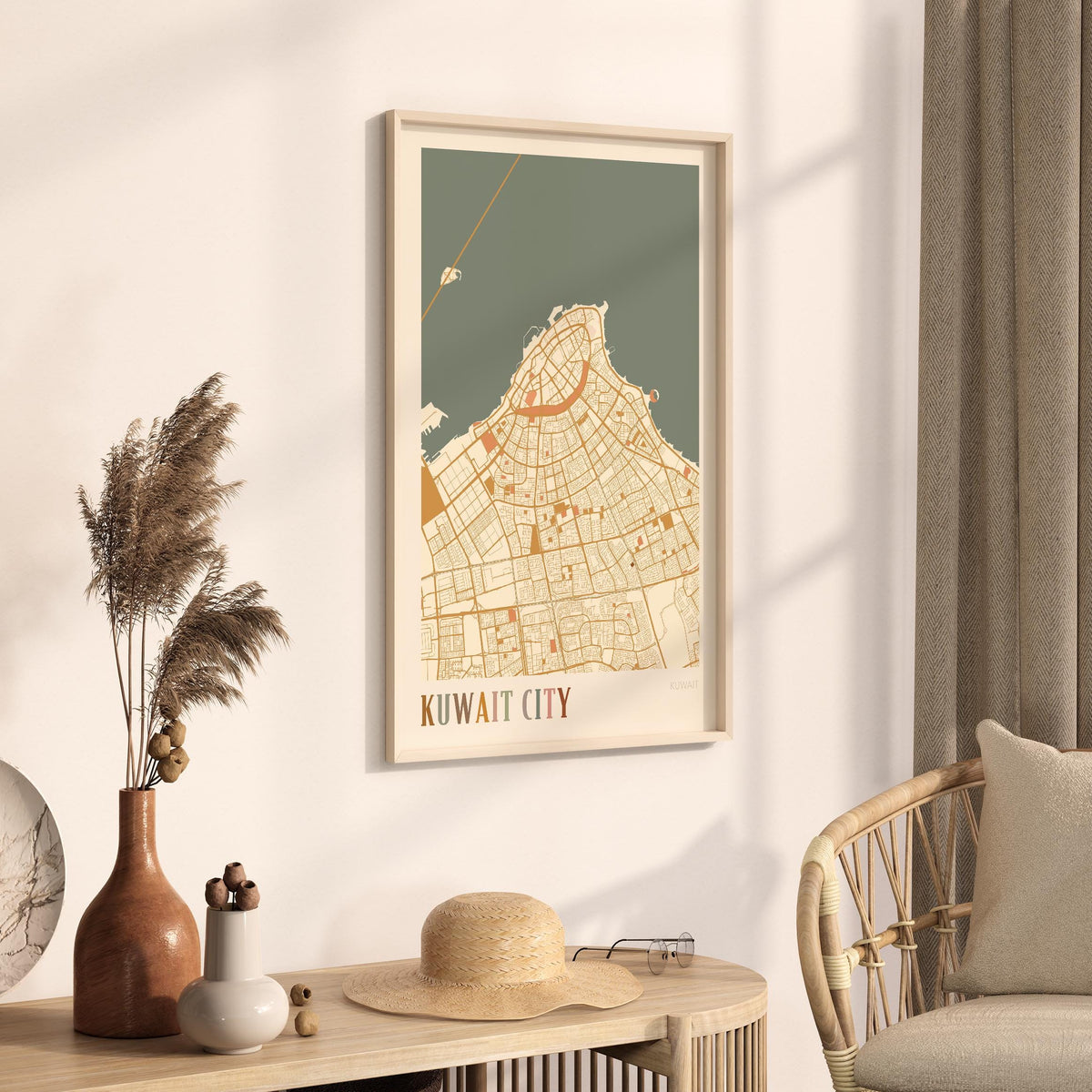 kuwait city, kuwait map poster - image 3
