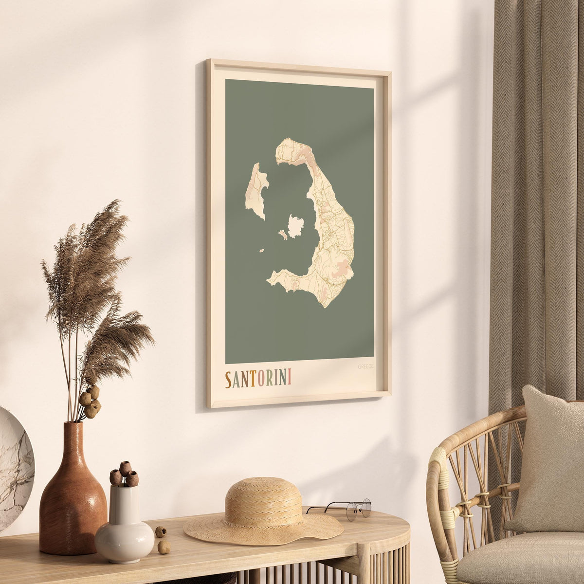 santorini greece map poster - image 2