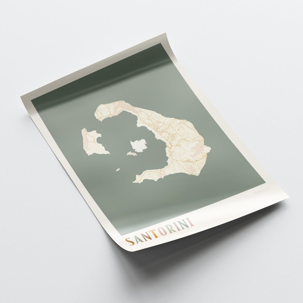 santorini greece map poster - image 4
