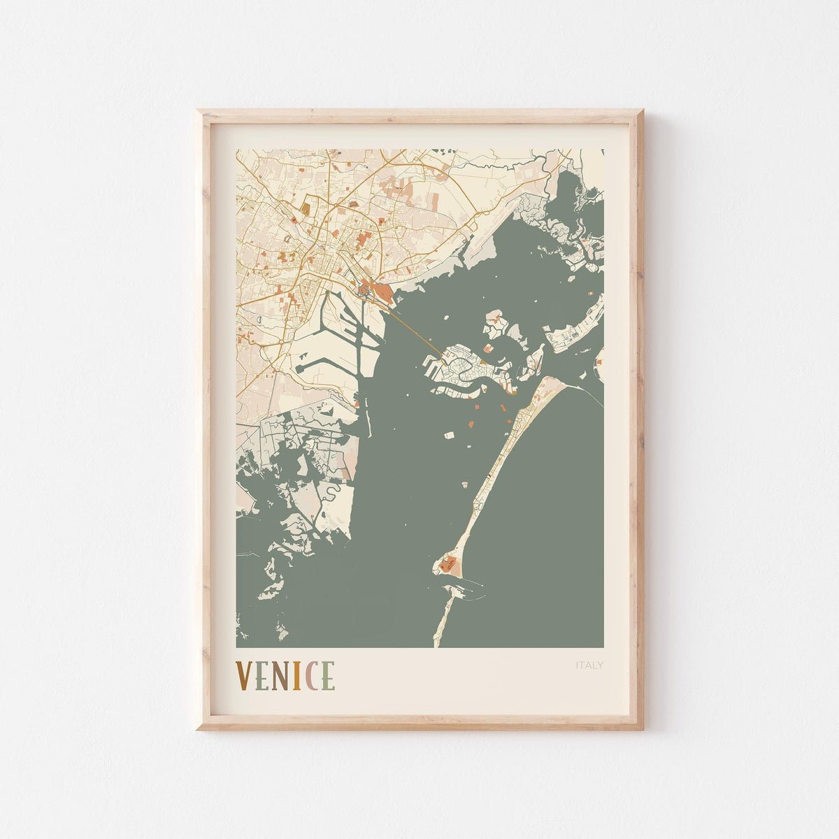 venice italy map poster - image 1