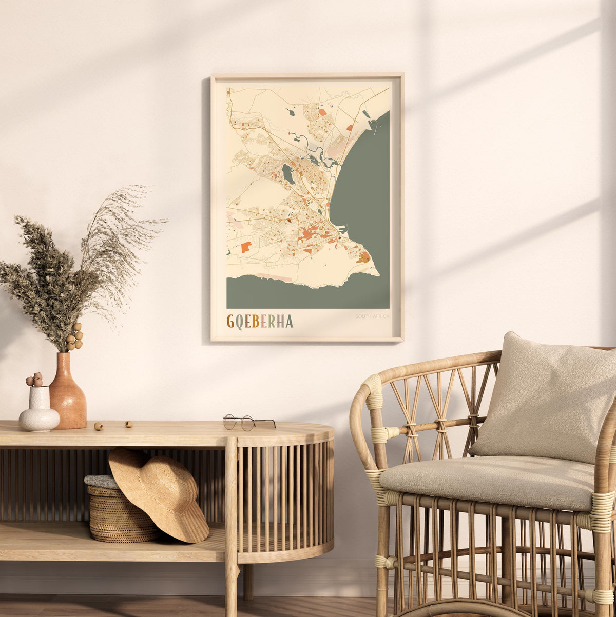 gqeberha, south africa map poster - image 3