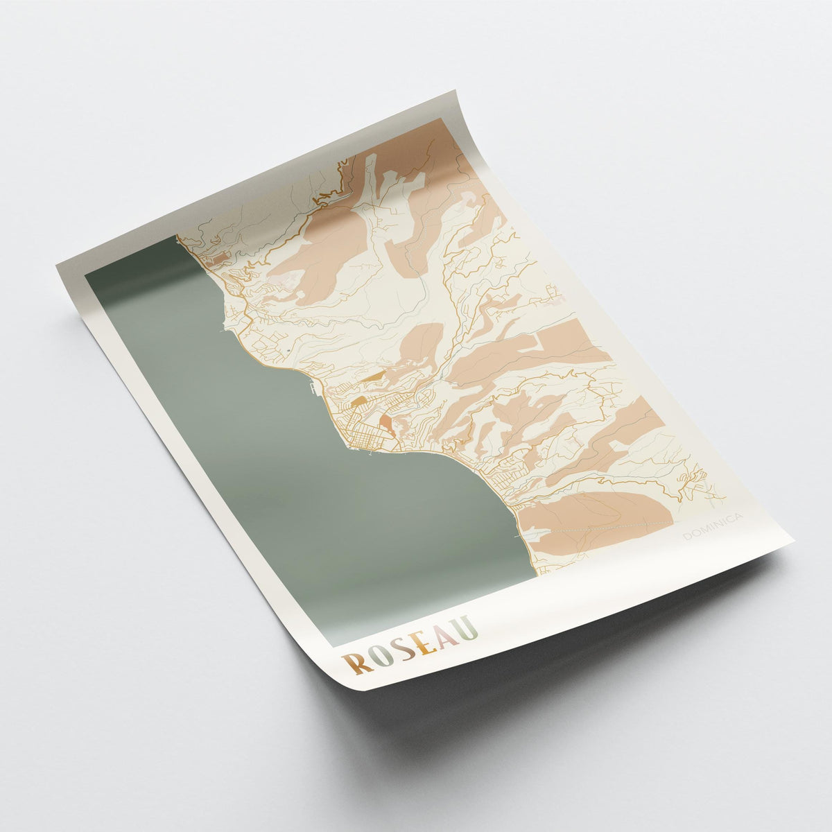 roseau, dominica map poster - image 4