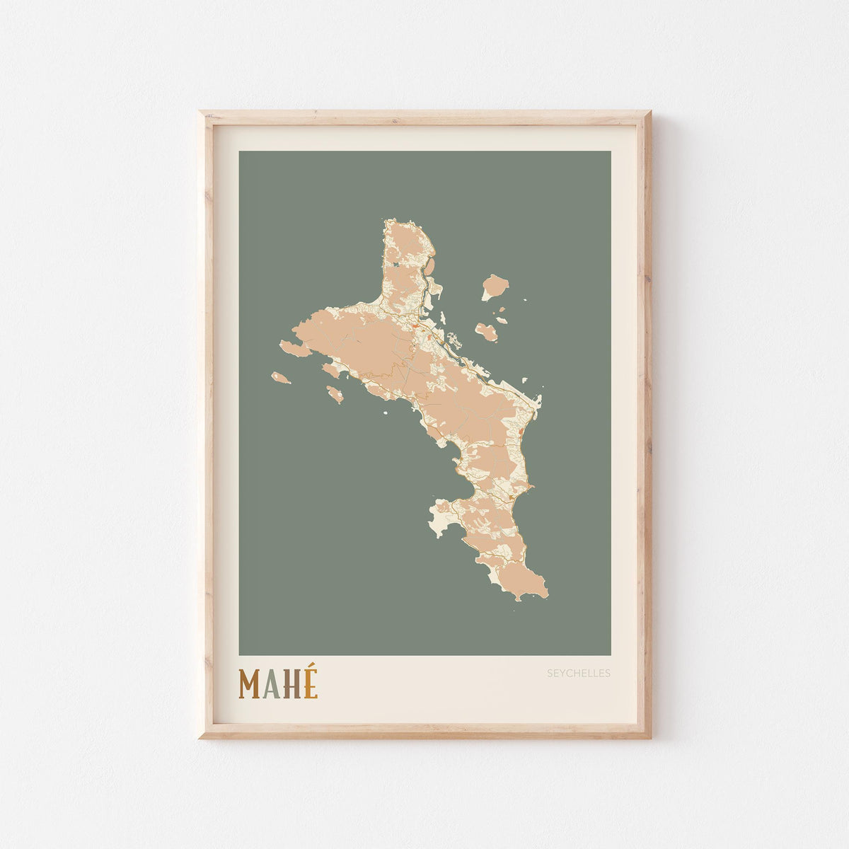 mahe, seychelles map poster - image 1