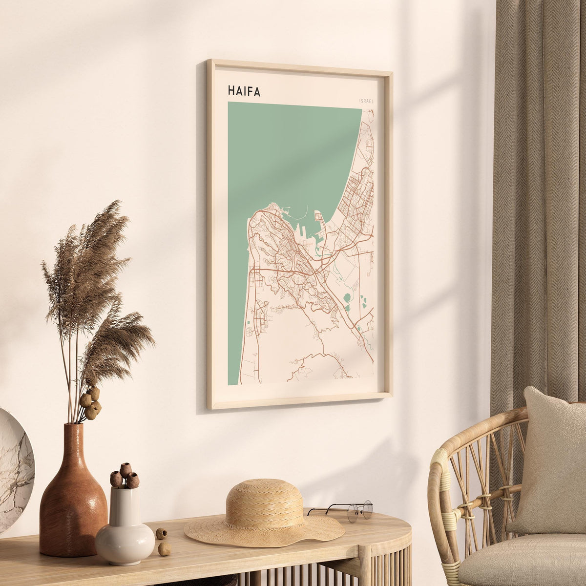 haifa, israel map poster - image 2