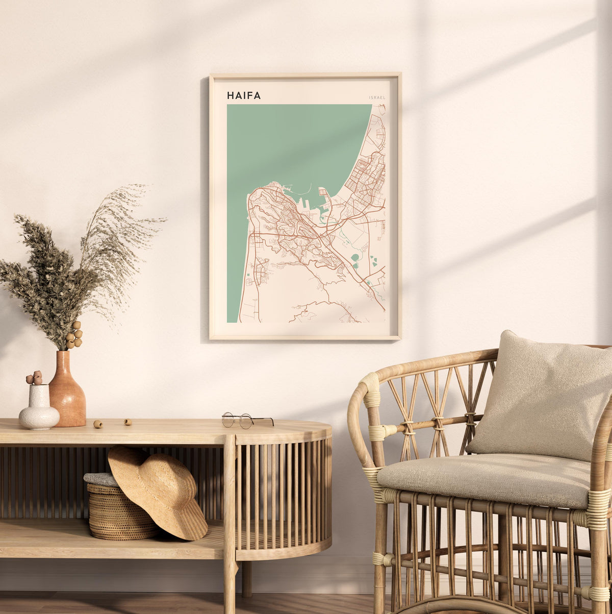 haifa, israel map poster - image 3