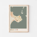 belize city, belize map poster - image 1