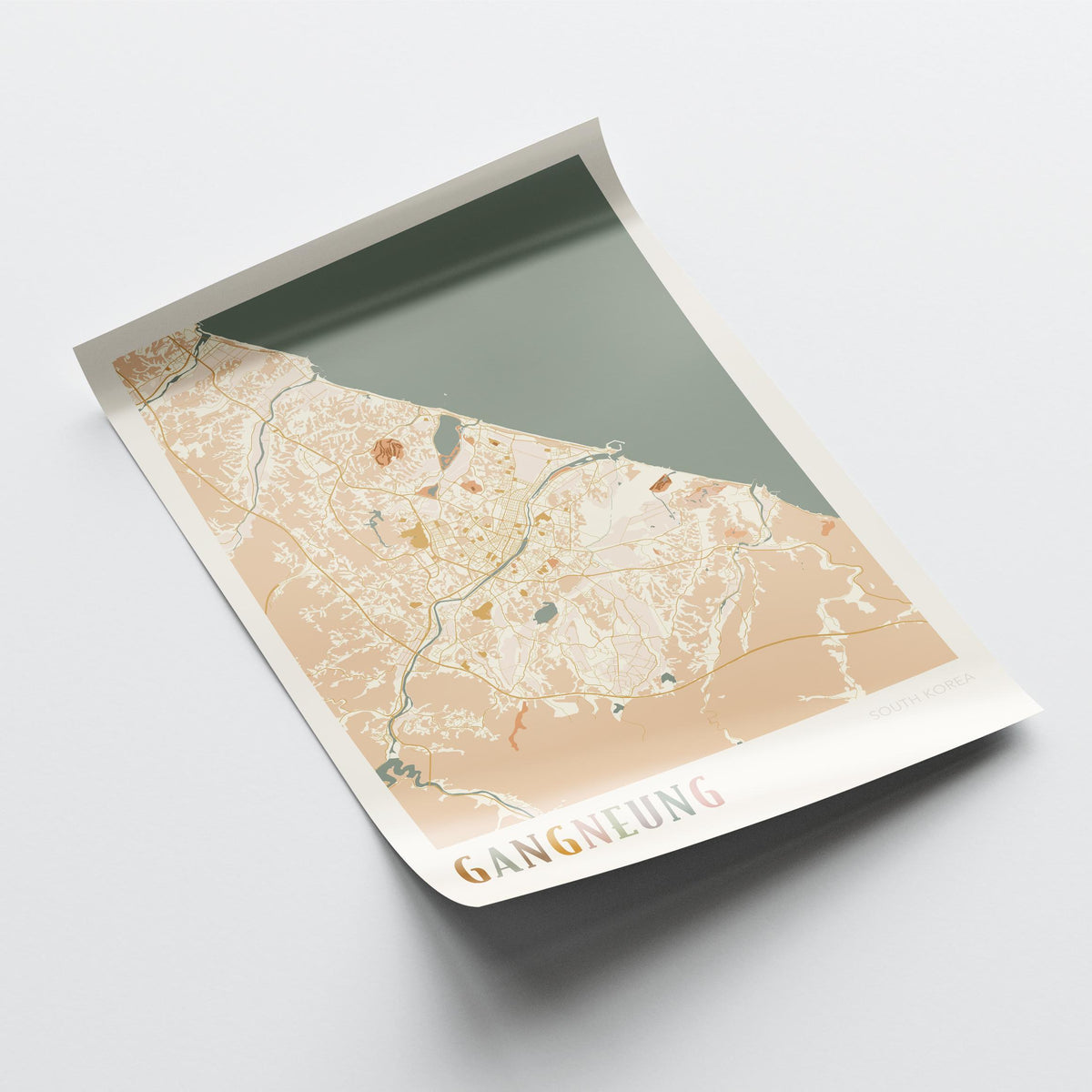 gangneung, south korea map poster - image 4