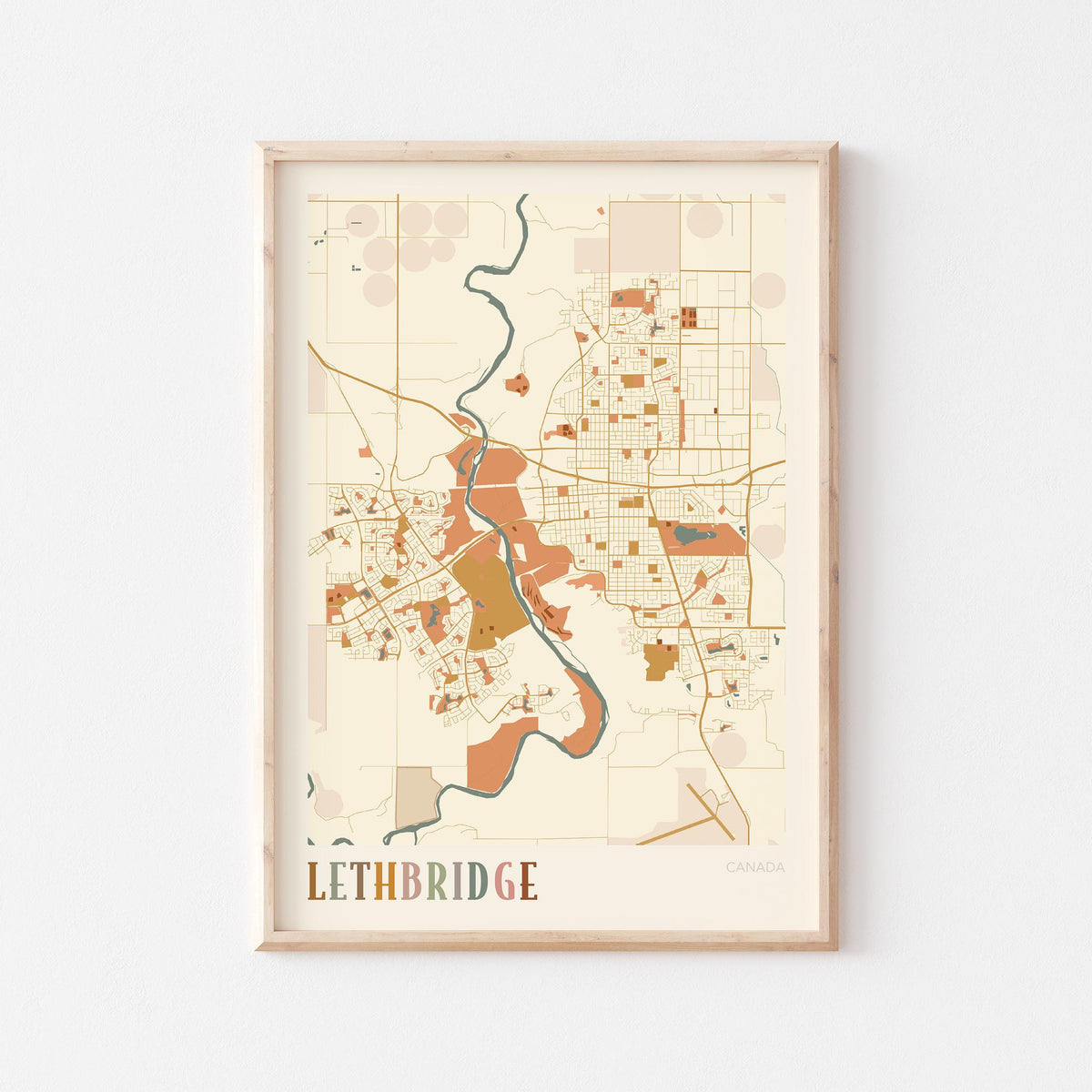 lethbridge, alberta map poster - image 1