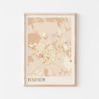 veszprem hungary map poster - image 1