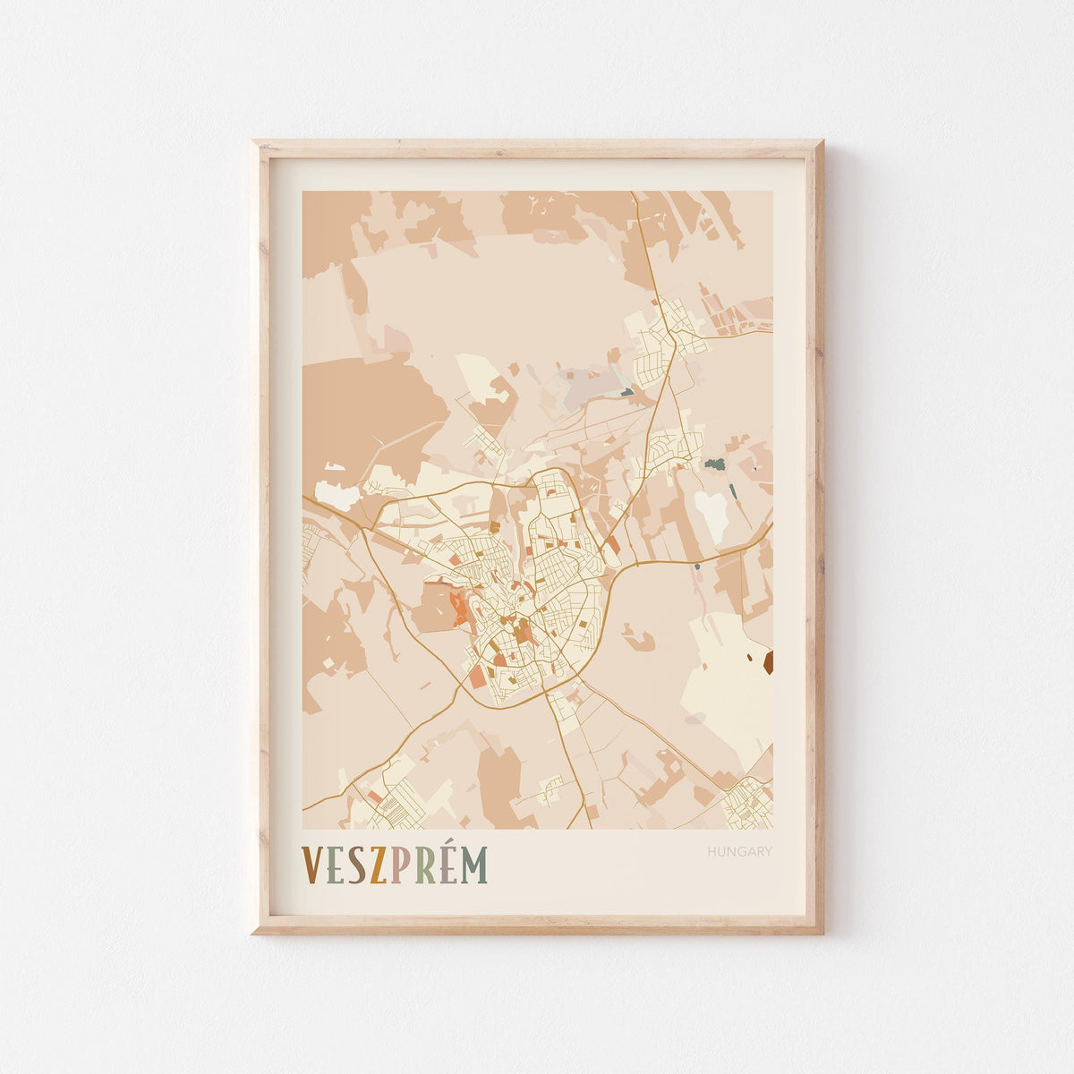 veszprem hungary map poster - image 1