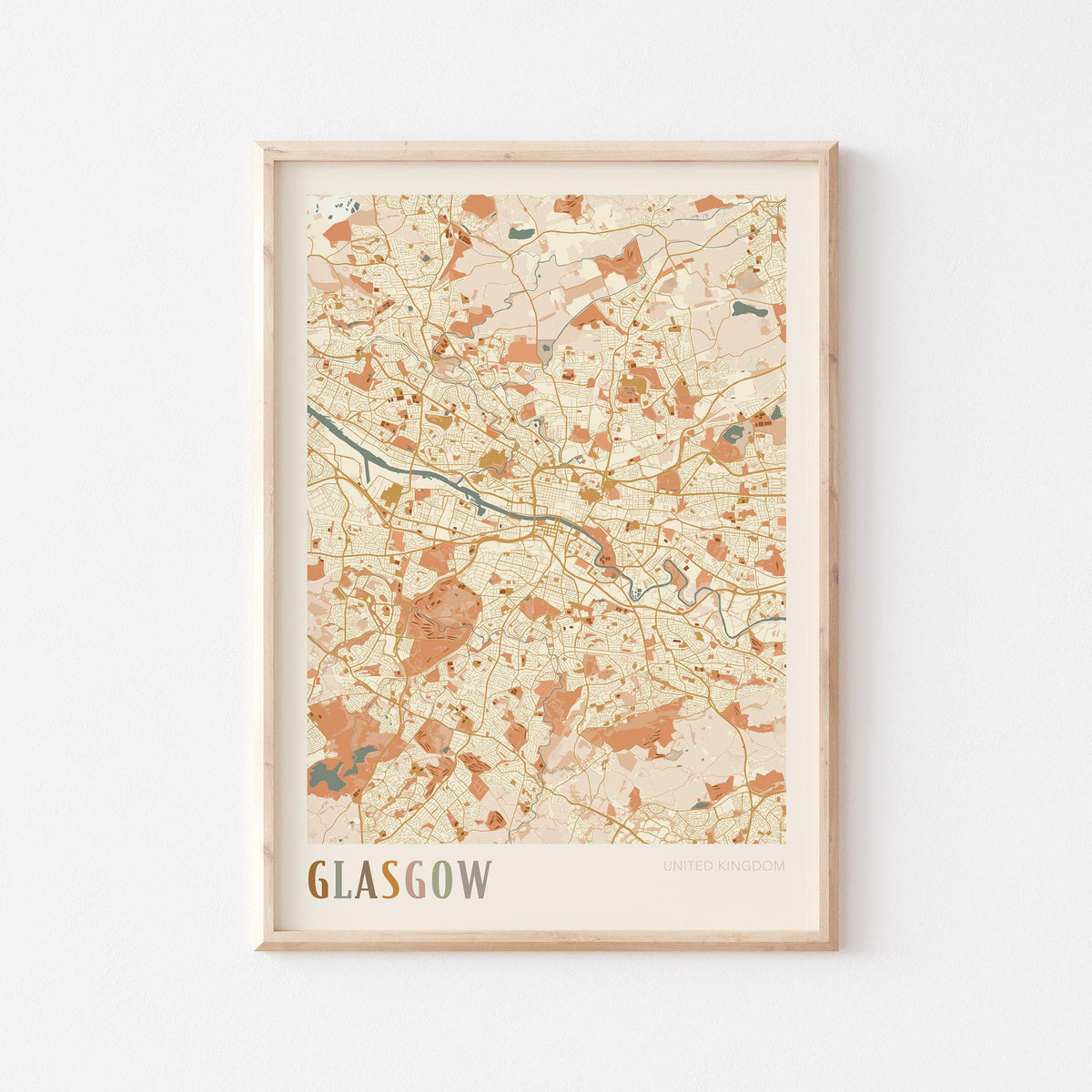 glasgow, united kingdom map poster - image 1