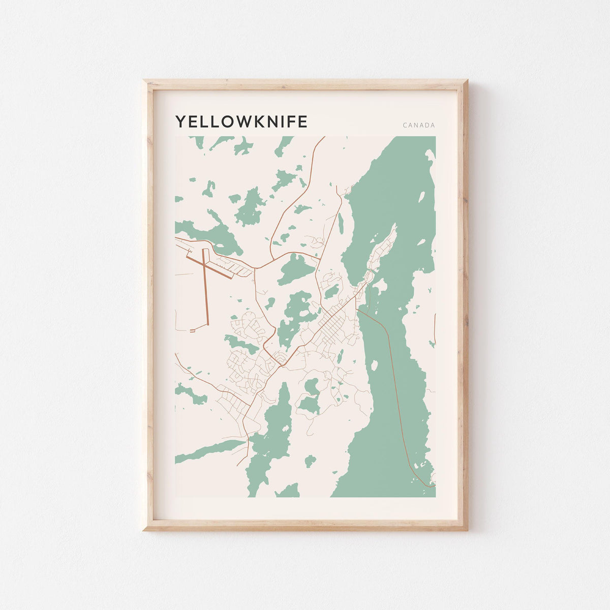 yellowknife, northwest territories map poster - image 1