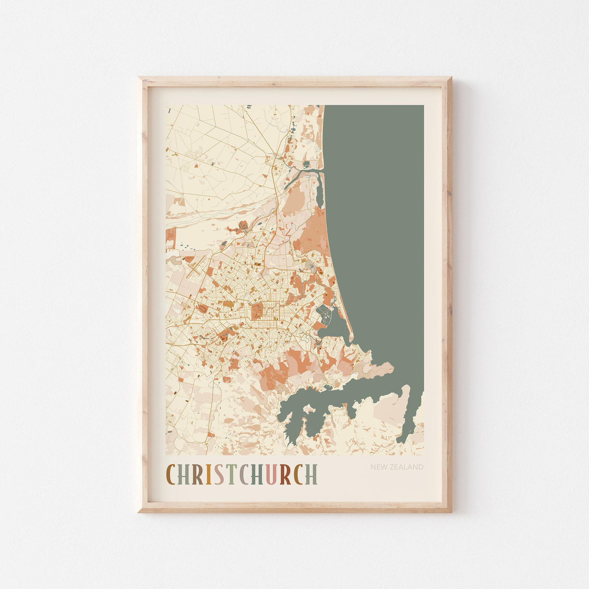 christchurch, new zealand map poster - image 1