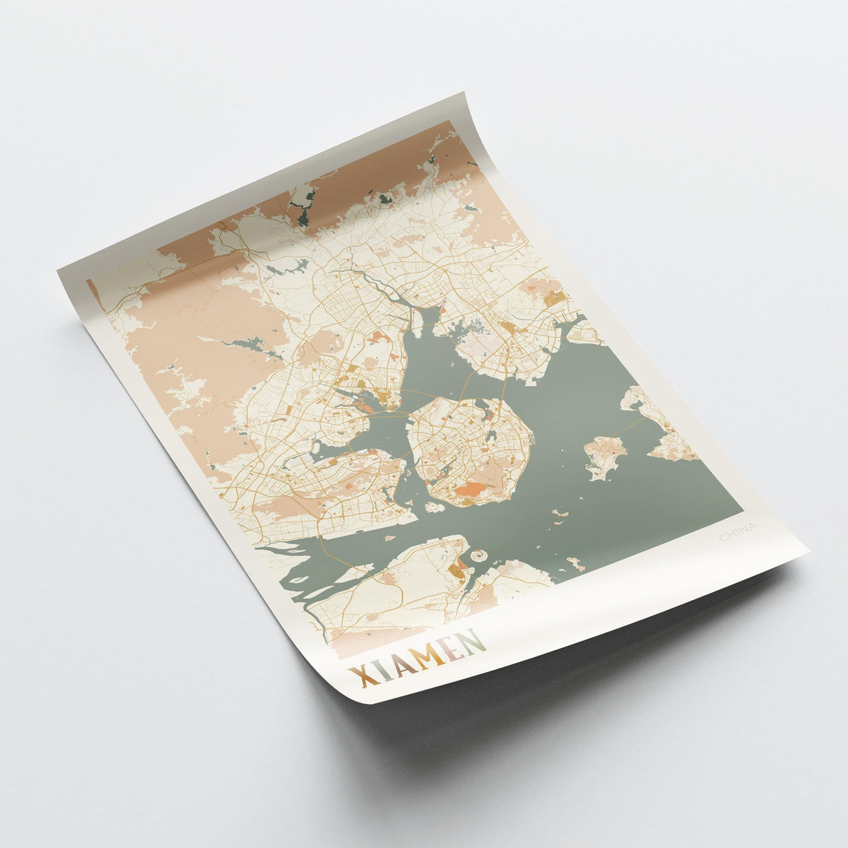 xiamen, china map poster - image 4