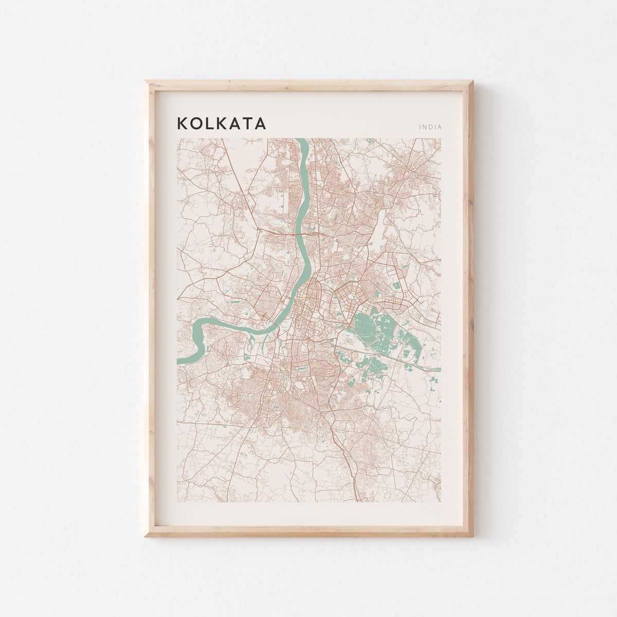 kolkata, india map poster - image 1
