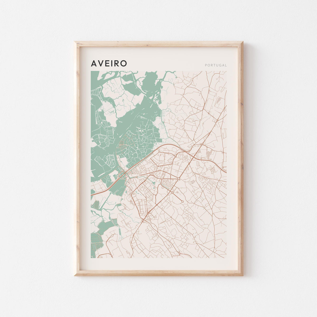 aveiro portugal map poster - image 1