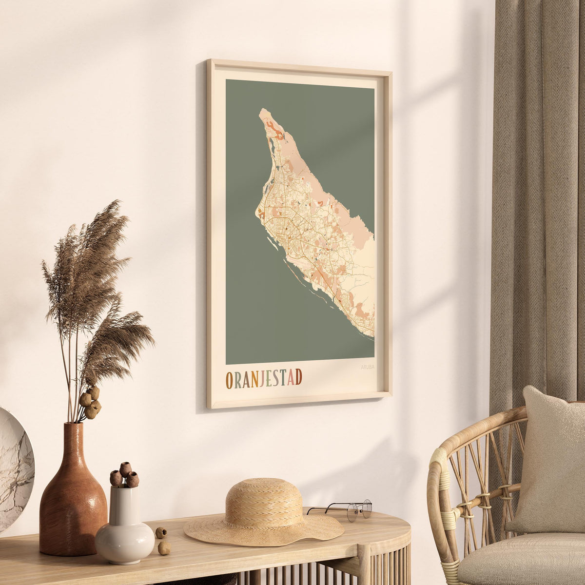 oranjestad, aruba map poster - image 2