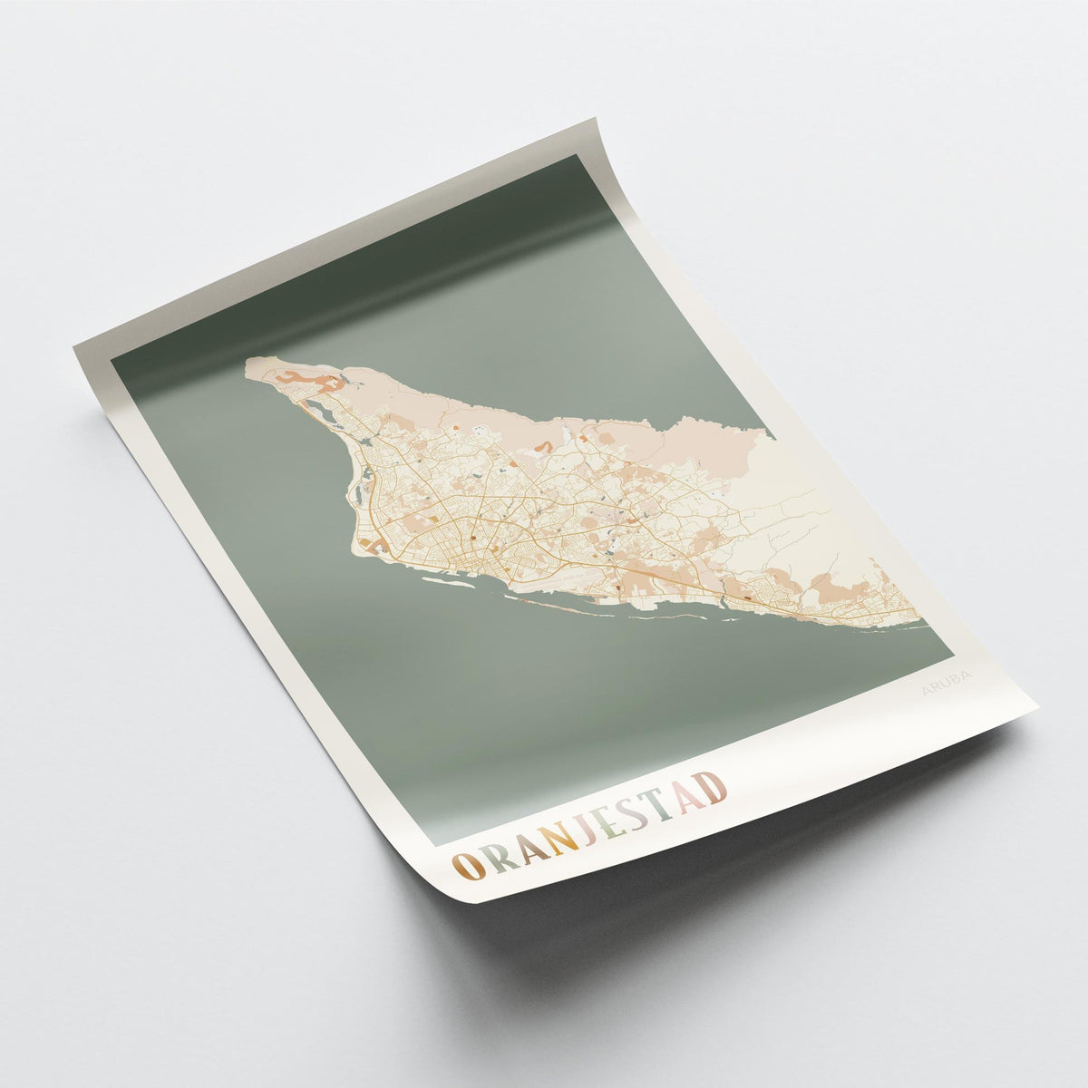 oranjestad, aruba map poster - image 4