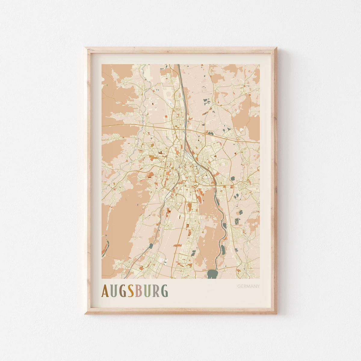 augsburg germany map poster - image 1