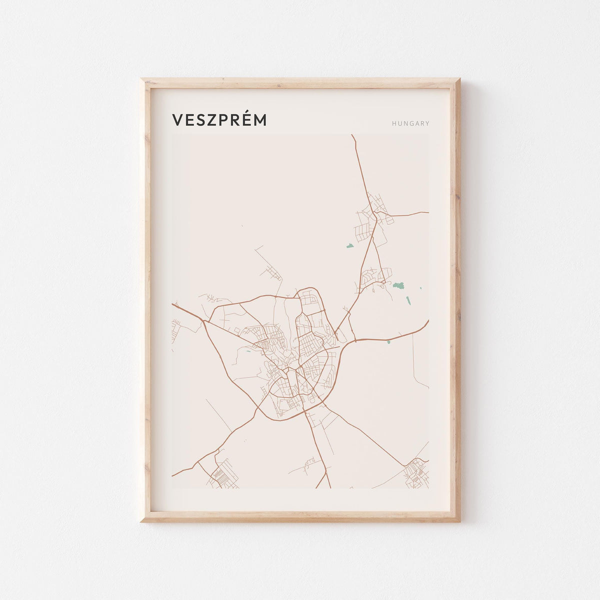 veszprem hungary map poster - image 1