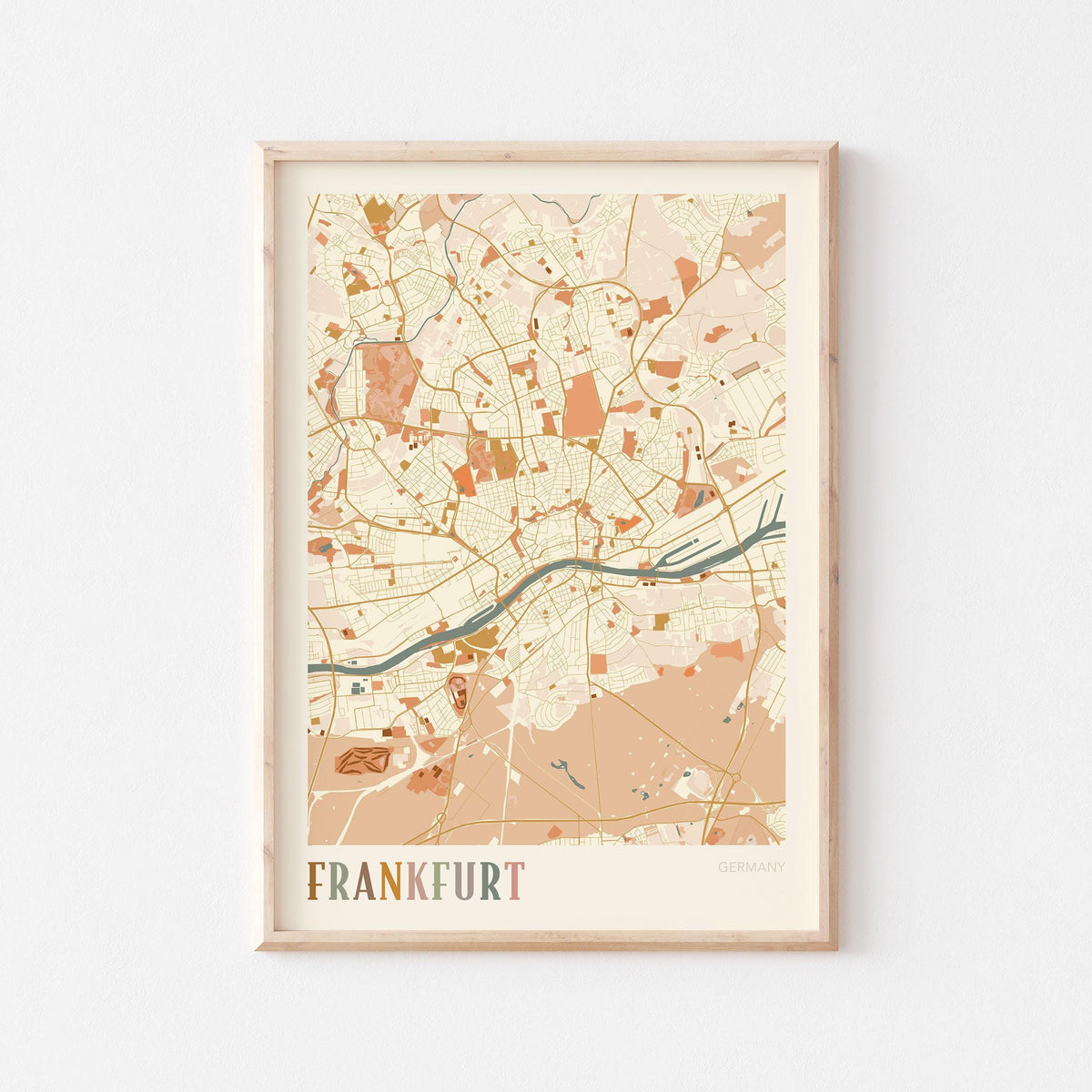 frankfurt germany map poster - image 1
