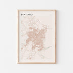 santiago, chile map poster - image 1