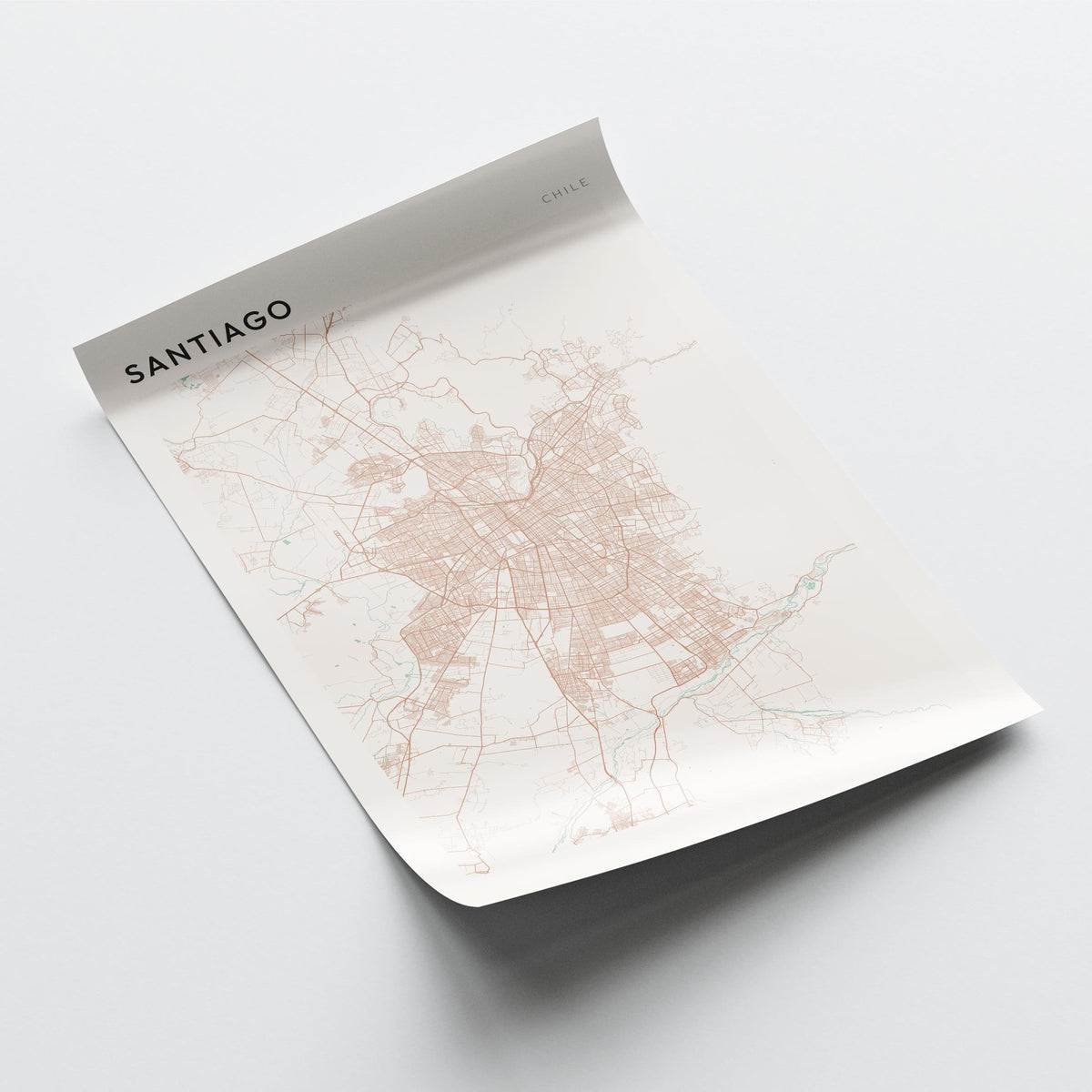 santiago, chile map poster - image 4