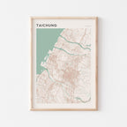 taichung, taiwan map poster - image 1