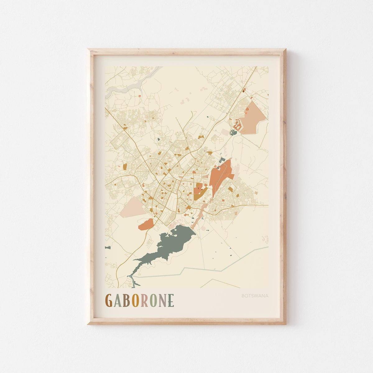 gaborone, botswana map poster - image 1