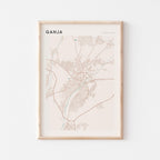 ganja, azerbaijan map poster - image 1