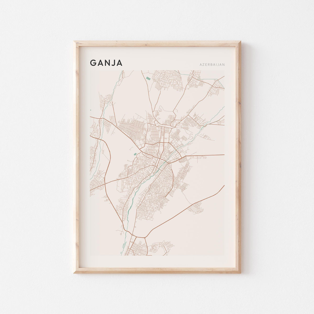 ganja, azerbaijan map poster - image 1
