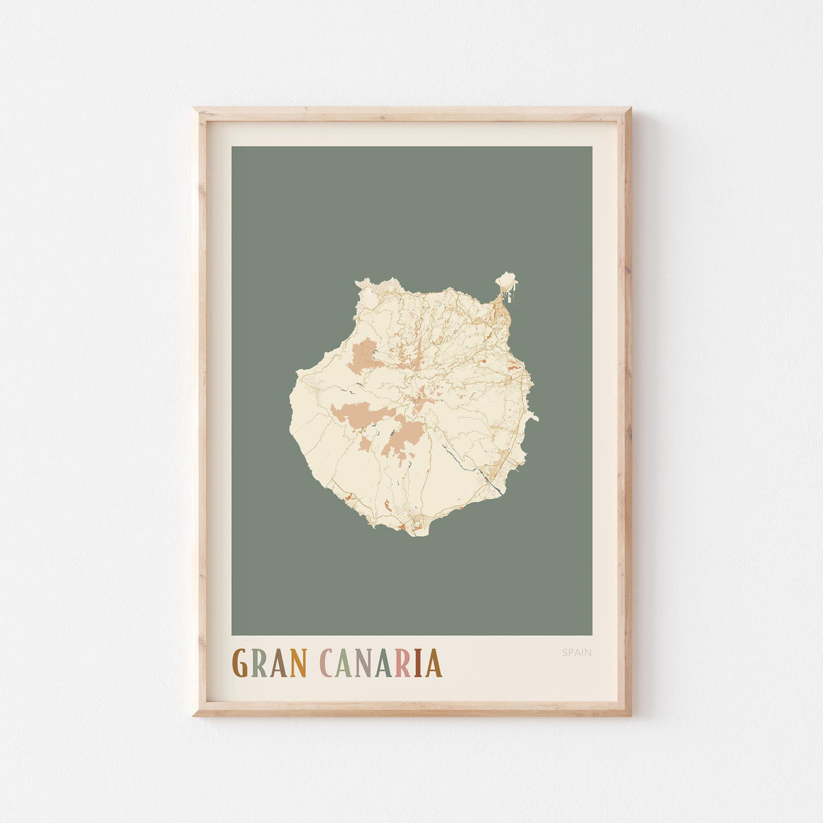 gran canaria spain map poster - image 1