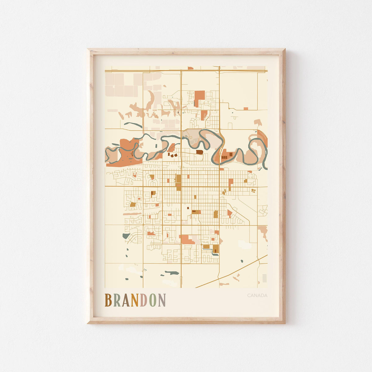 brandon, manitoba map poster - image 1