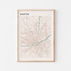 nantes france map poster - image 1