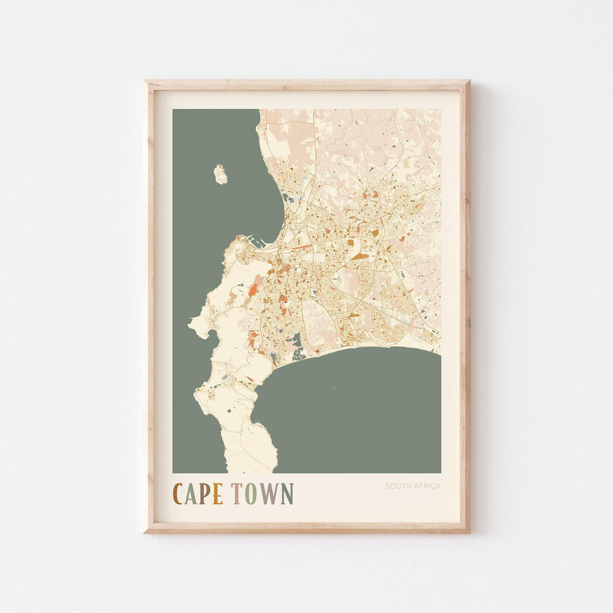 cape town, south africa map poster - image 1