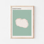 rarotonga, cook islands map poster - image 1