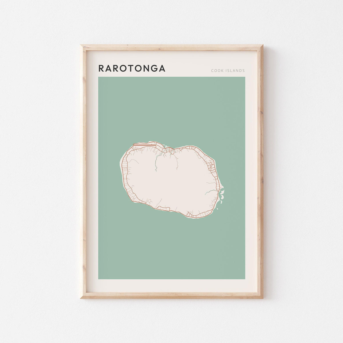 rarotonga, cook islands map poster - image 1