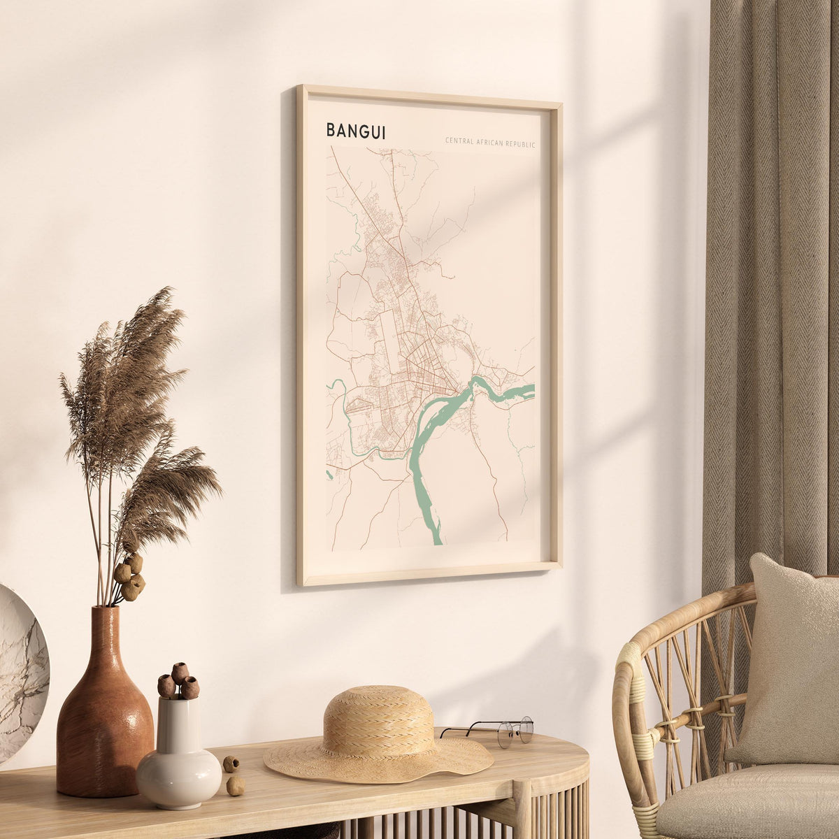 bangui, central african republic map poster - image 2