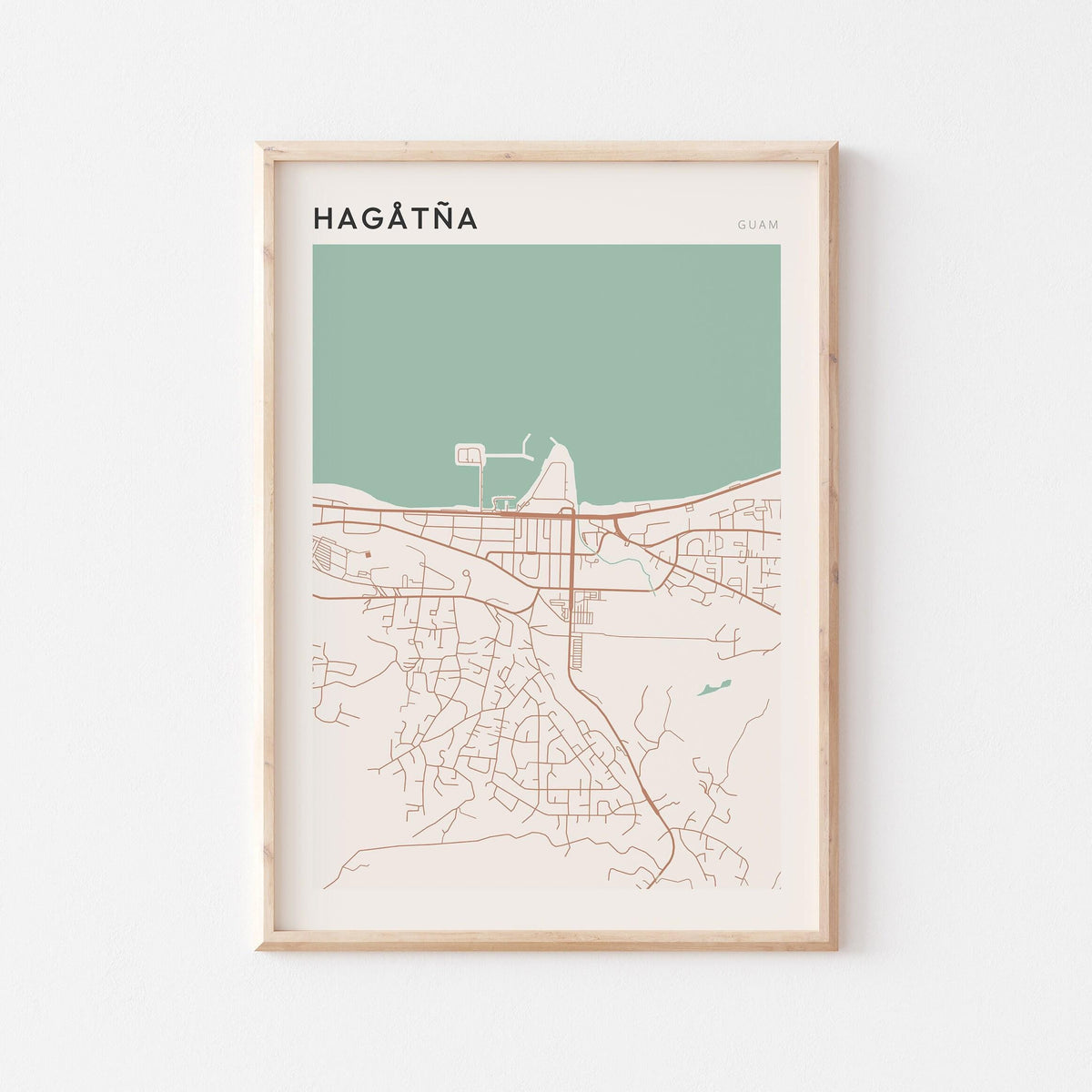 hagatna, united states map poster - image 1