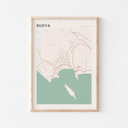 budva montenegro map poster - image 1