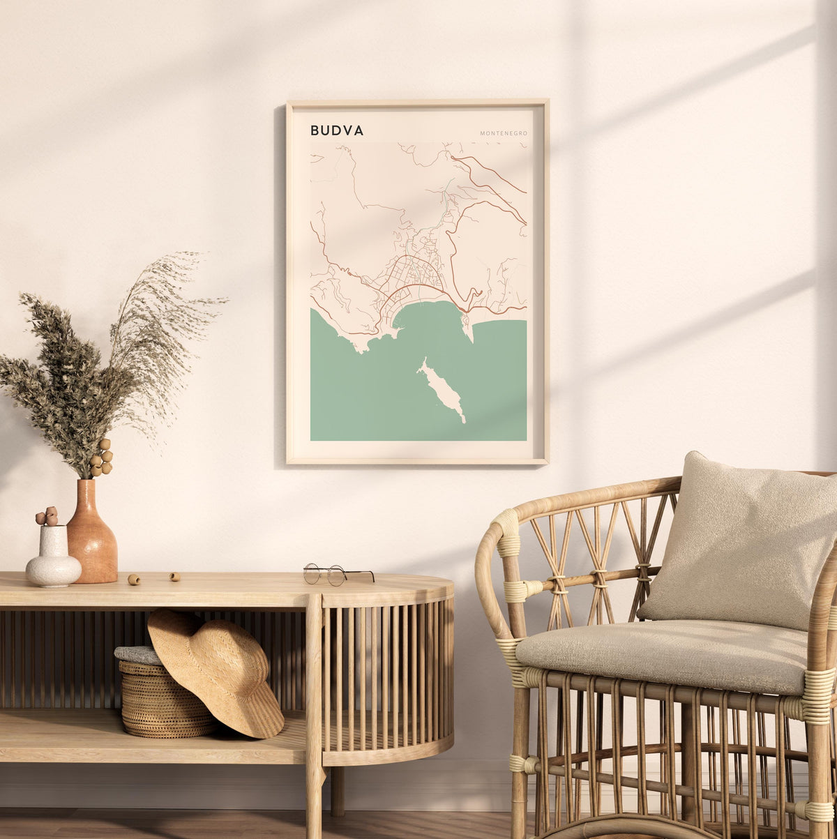 budva montenegro map poster - image 3