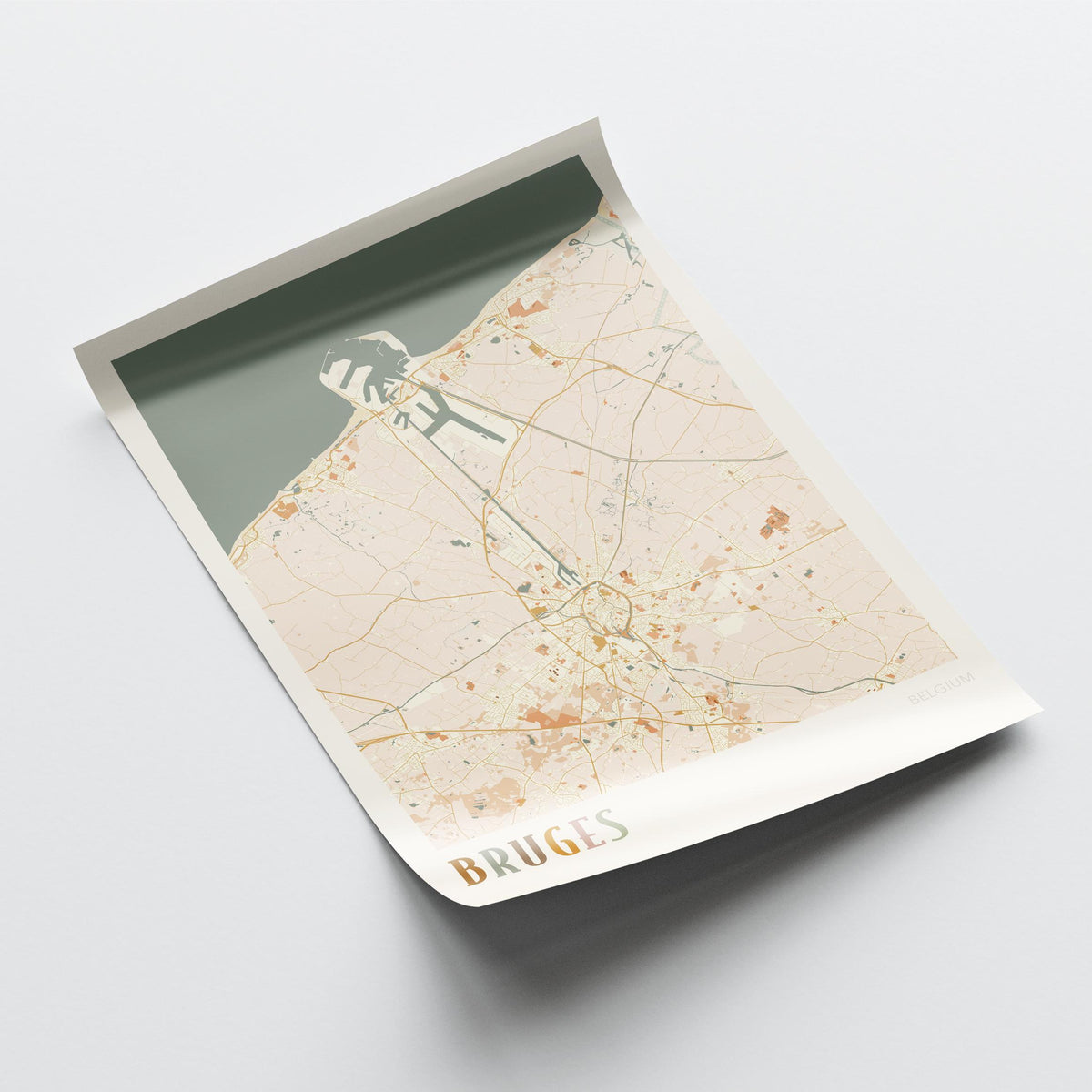 bruges belgium map poster - image 4