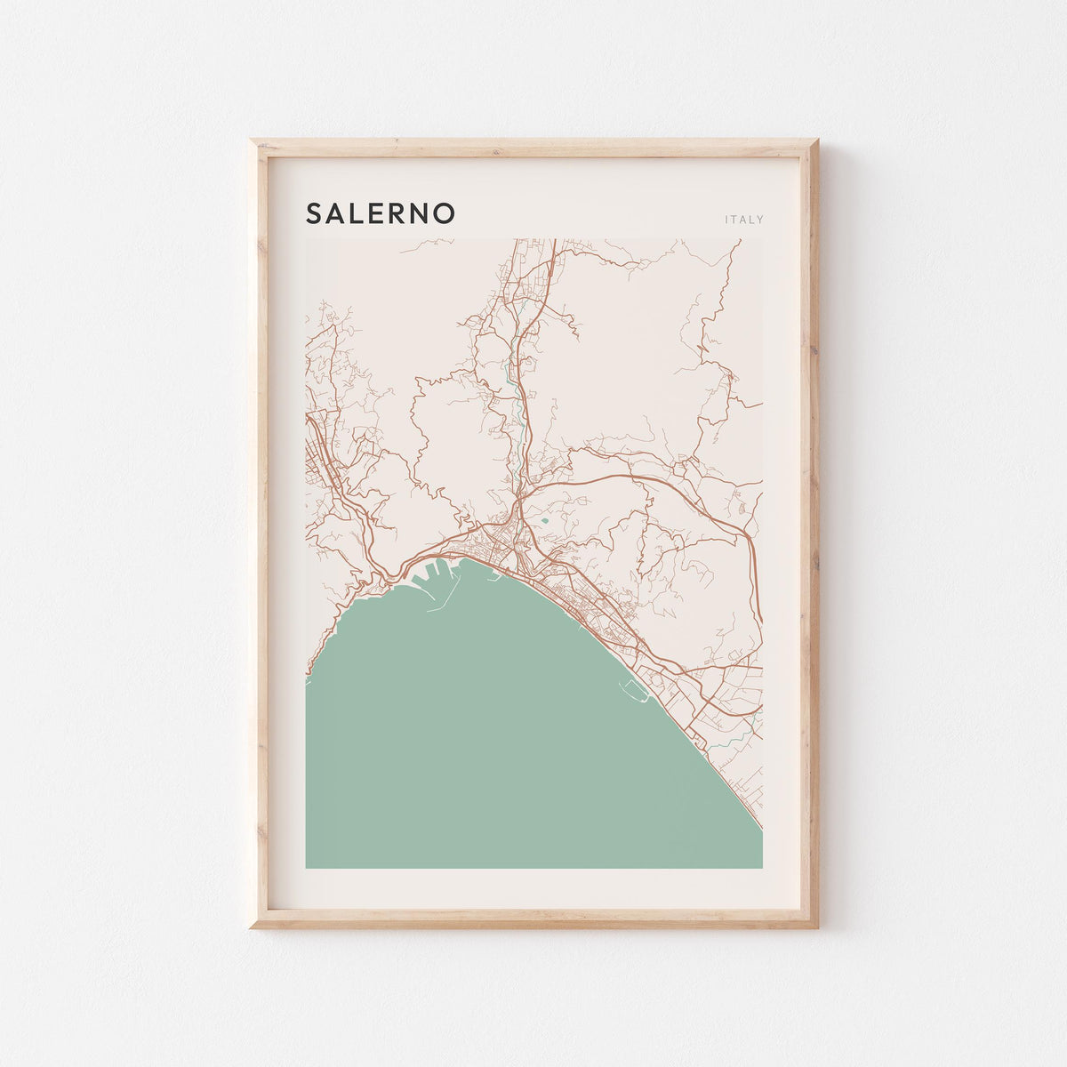 salerno italy map poster - image 1