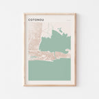cotonou, benin map poster - image 1