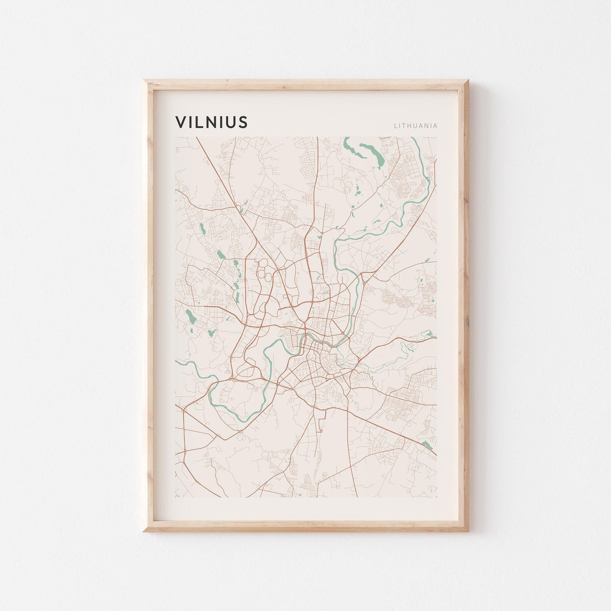 vilnius lithuania map poster - image 1