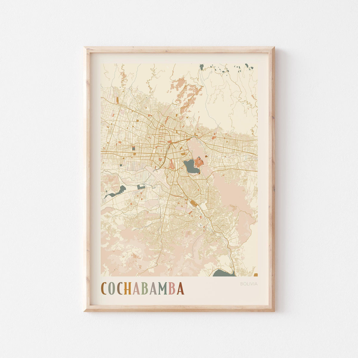 cochabamba, bolivia map poster - image 1