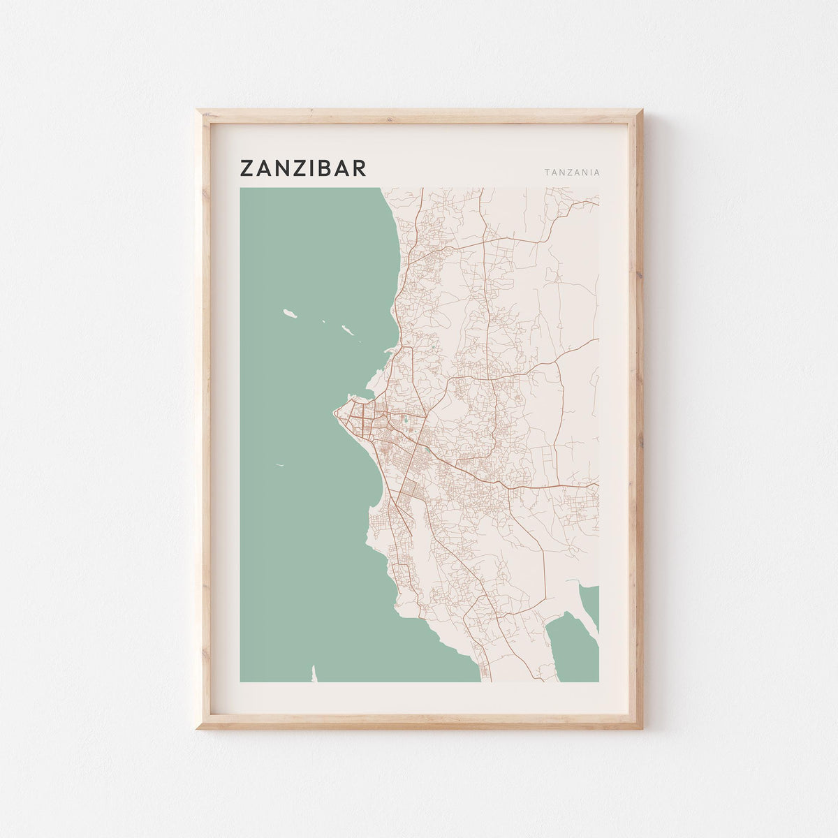 zanzibar, tanzania map poster - image 1